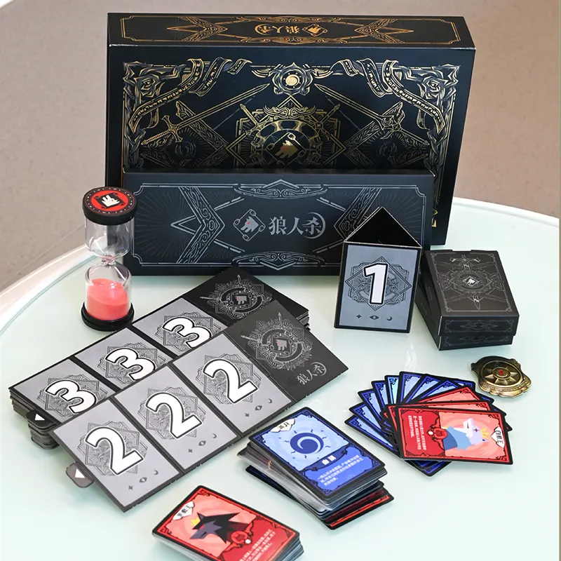 LANGRENSHA Темный Золотой Эксклюзив 6 16 Лиц Вечеринка Игра с 3D-эффектом Размер Карта Металлический Значок песочные часы Настольные игры