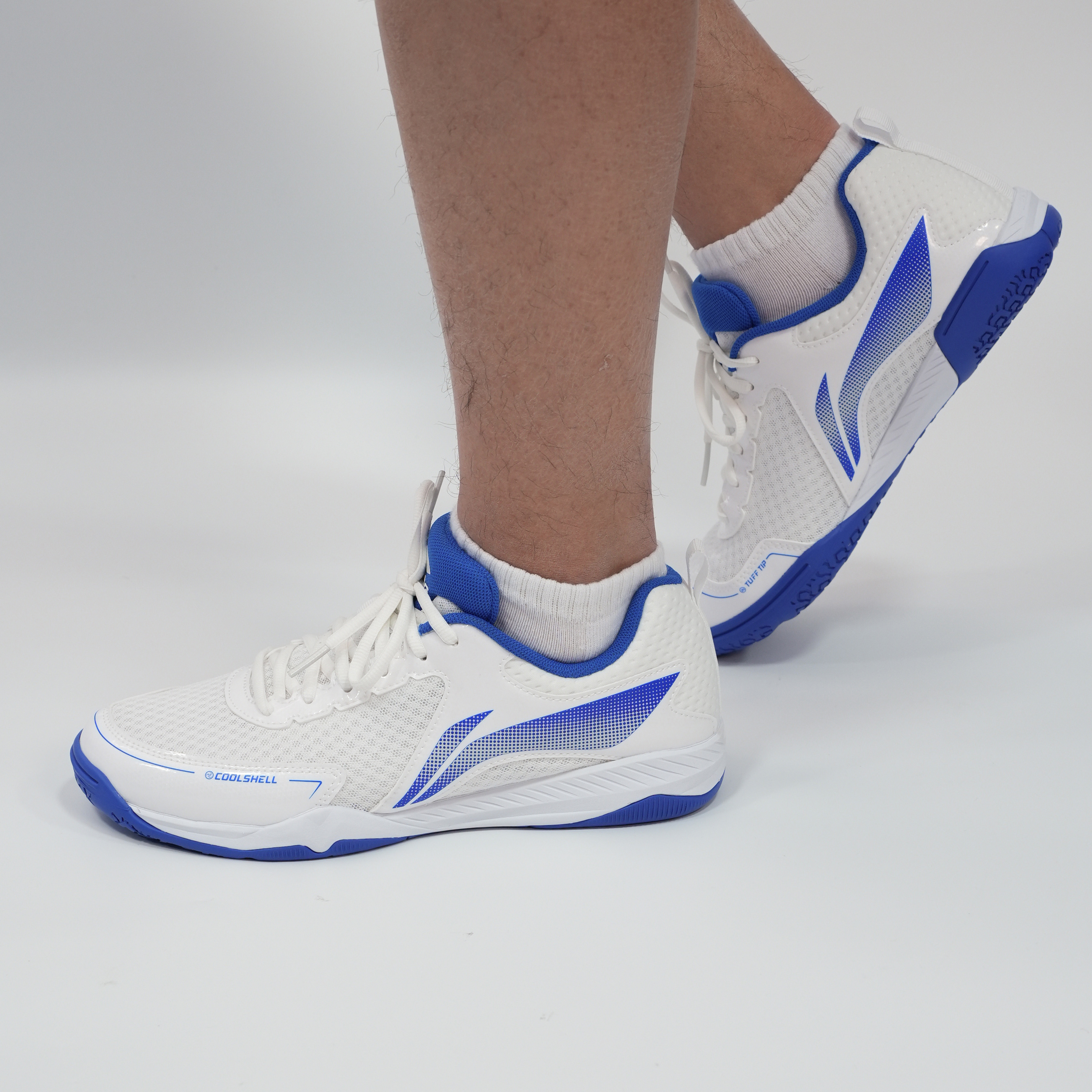Li Ning Cushioning Support Breathable Slip Resistant Low top Training Shoes Unisex White Blue