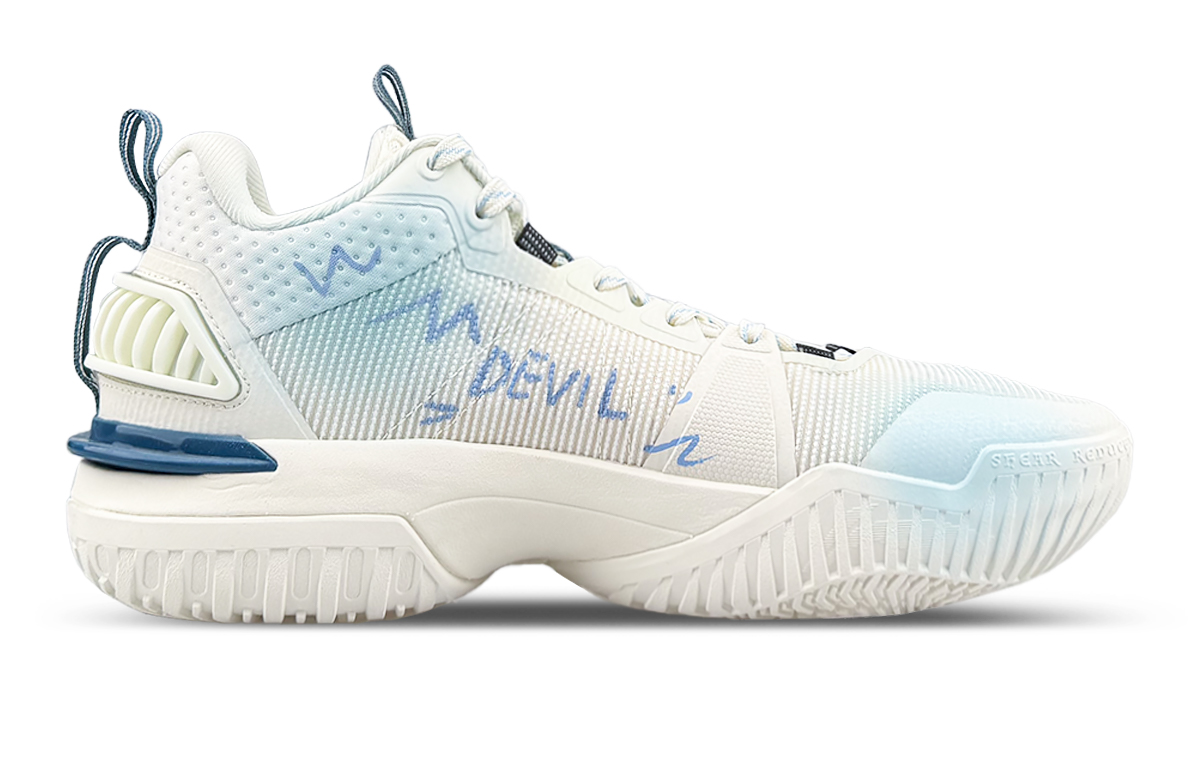 Li Ning Storm 2024 TPU Abrasion Resistant Grip Low top Basketball Shoes Men’s White Blue
