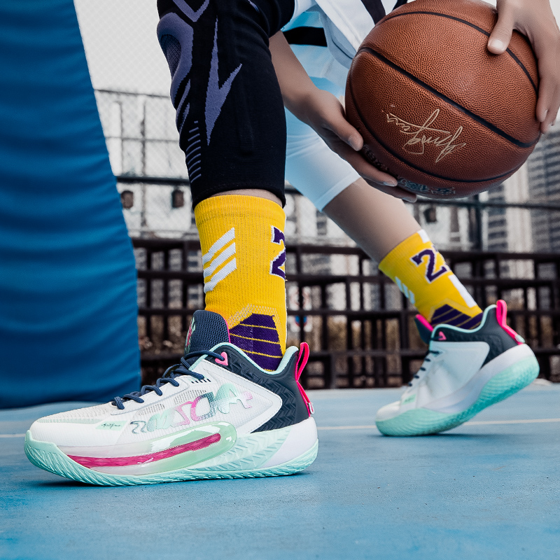 ANDE JAMES Cushioning Slip Resistant Grip Mid Top Basketball Shoes Unisex