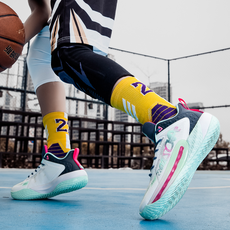 ANDE JAMES Cushioning Slip Resistant Grip Mid Top Basketball Shoes Unisex