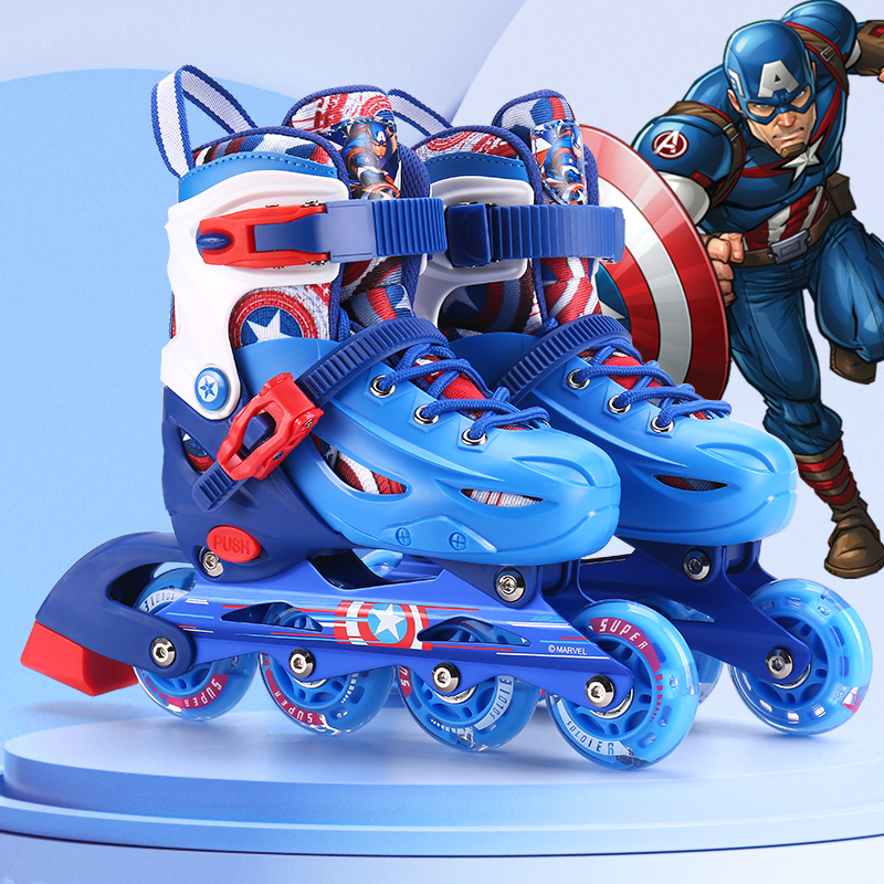 Disney x MARVEL Inline Skates PU PP Aluminum Alloy, Carbon Steel Outdoor Kids’