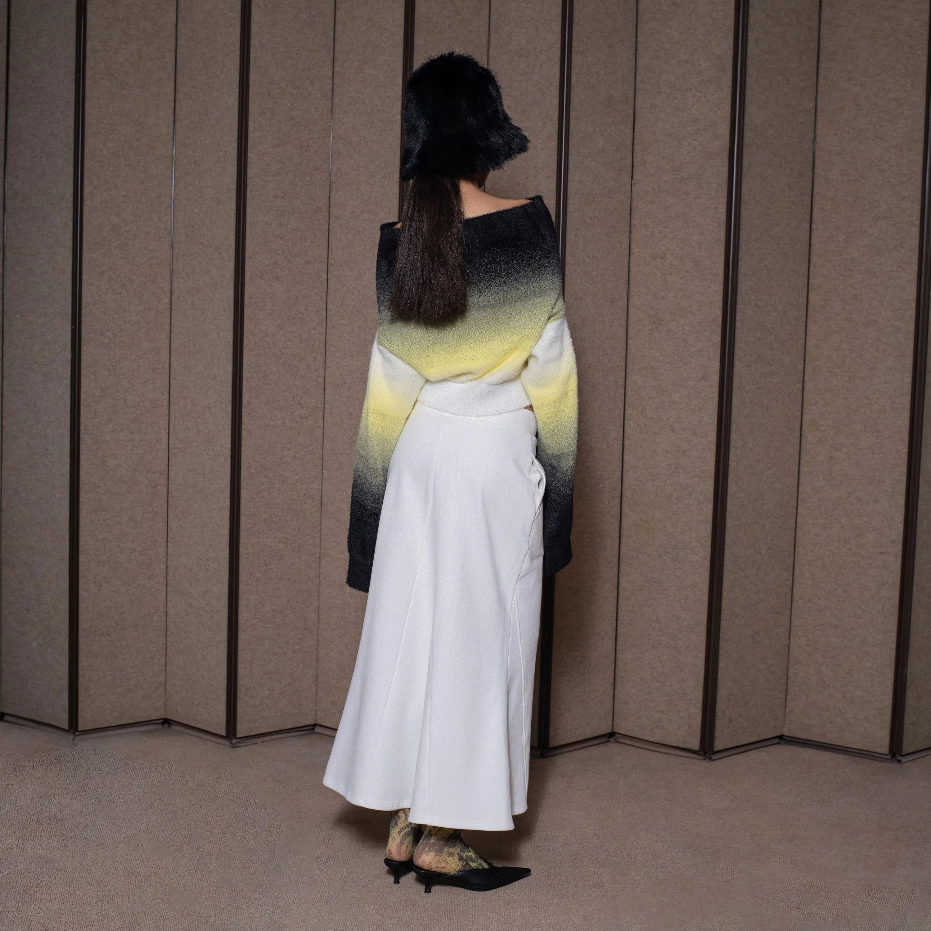 Rarely Alike Sweater Women's Yellow Black Gradient