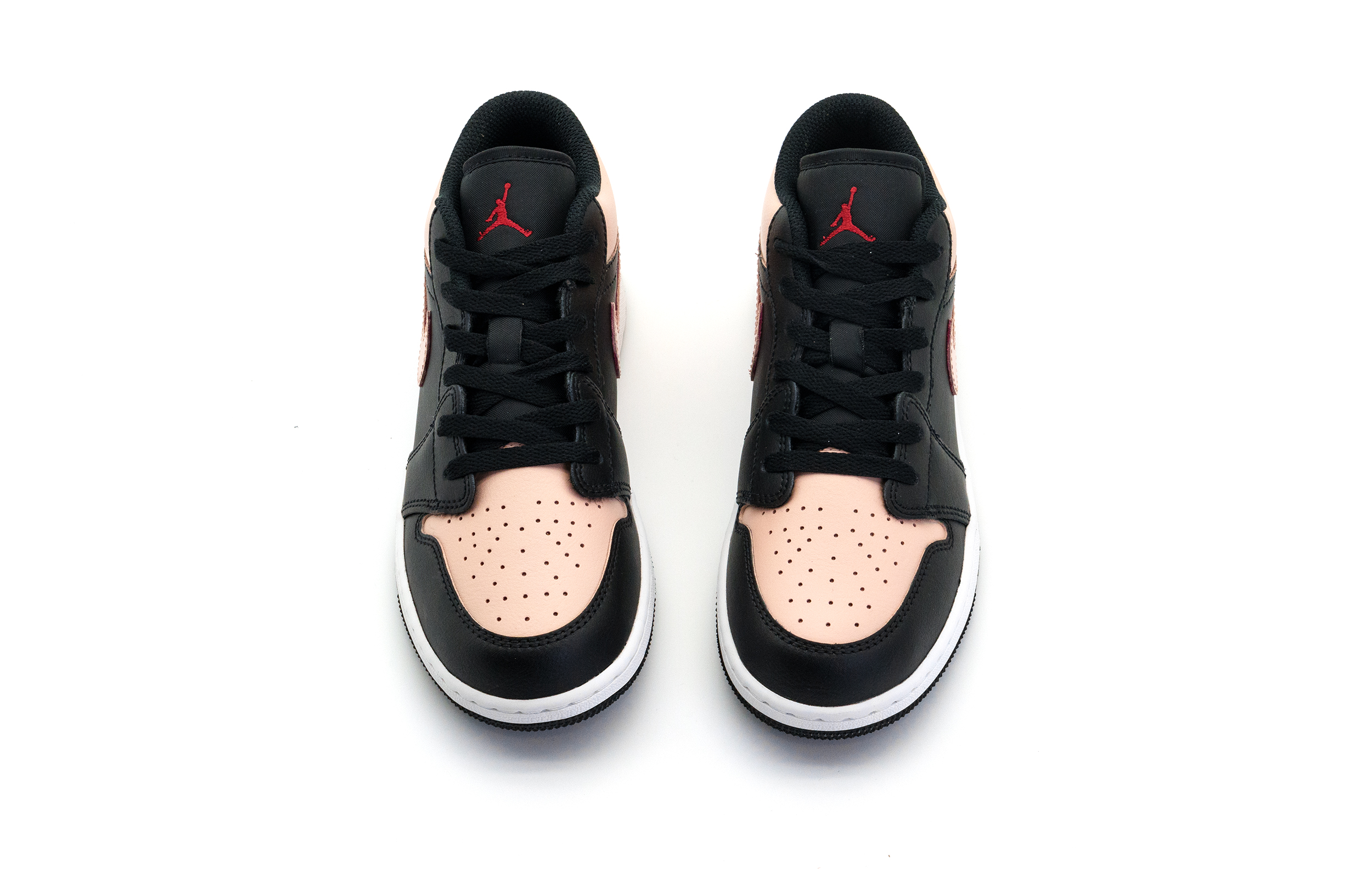 Jordan Air Jordan 1 Slip Resistant Abrasion Resistant Low top Vintage Basketball Shoes Unisex Black Pink