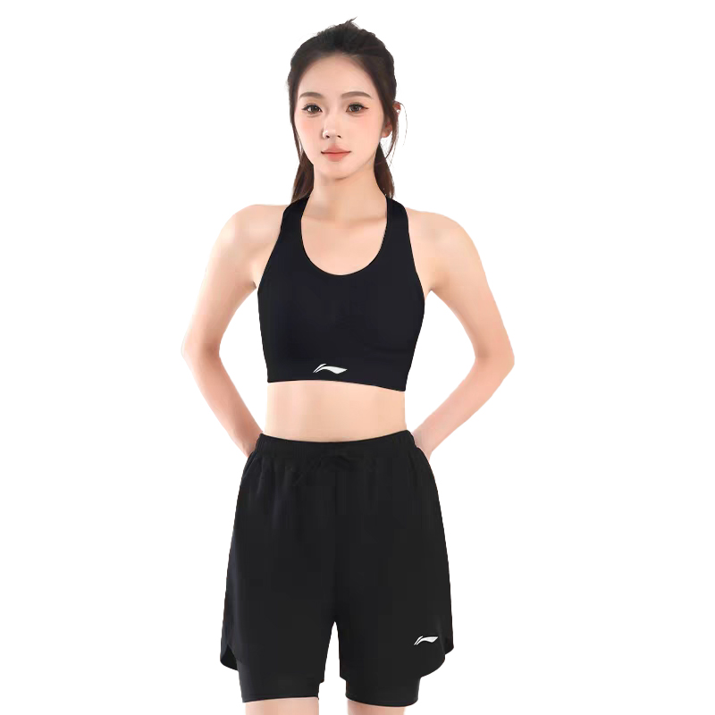 Li Ning Sports Shorts Women’s Classic Black Women’s Fit Thin Mock Two Piece
