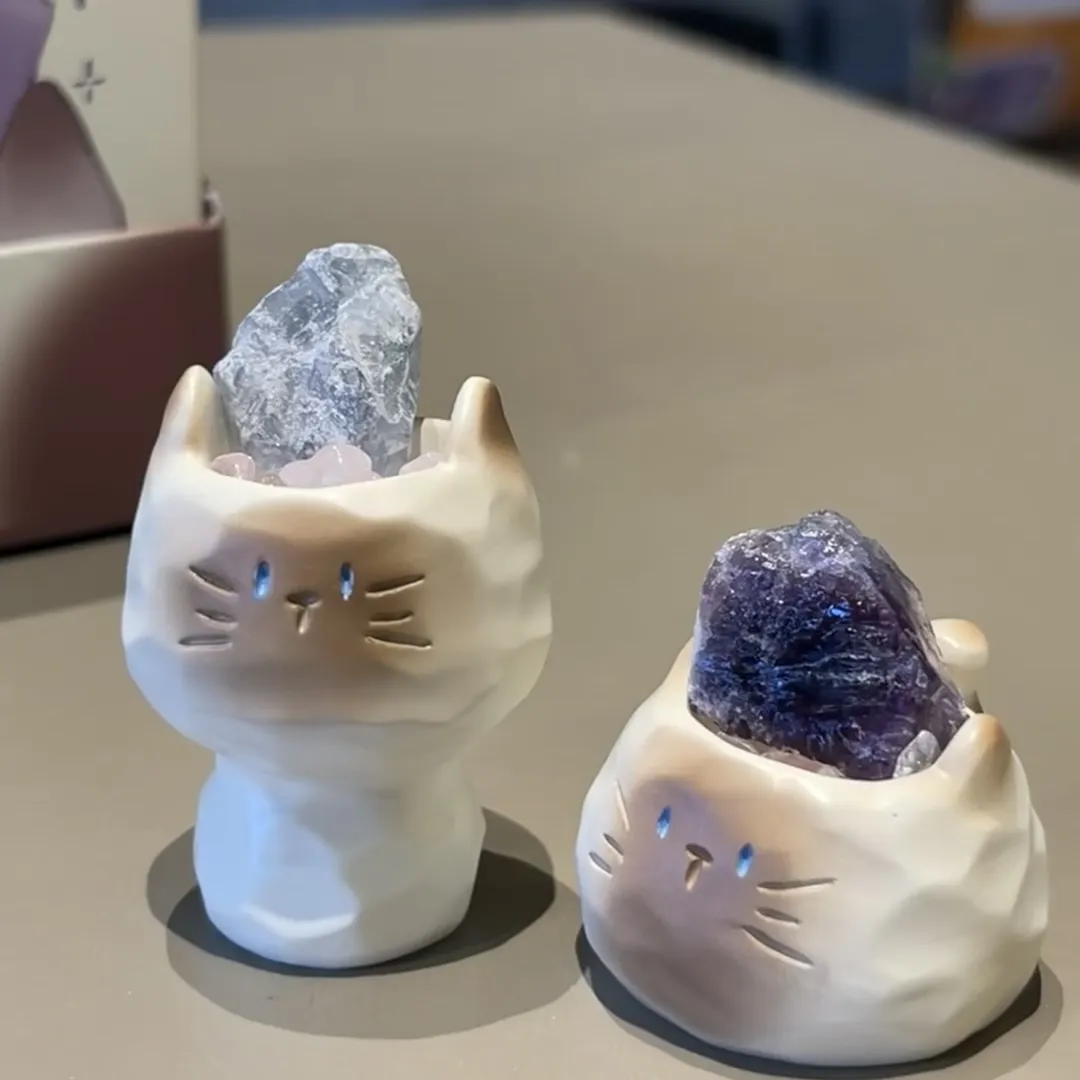 PUDOWRABBIT Котенок Кристальный PAL Cartoon Cute Креативный Орнамент Один Mystery Коробка Целая коробка 6 шт