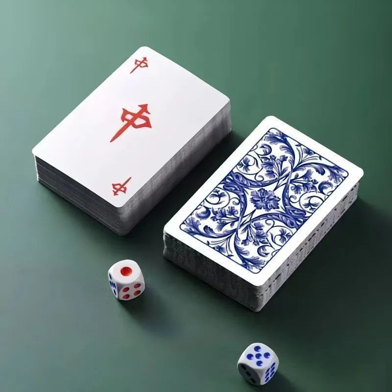 WANGE Утолщенные игральные карты для домашнего и путешествий бумажный маджонг