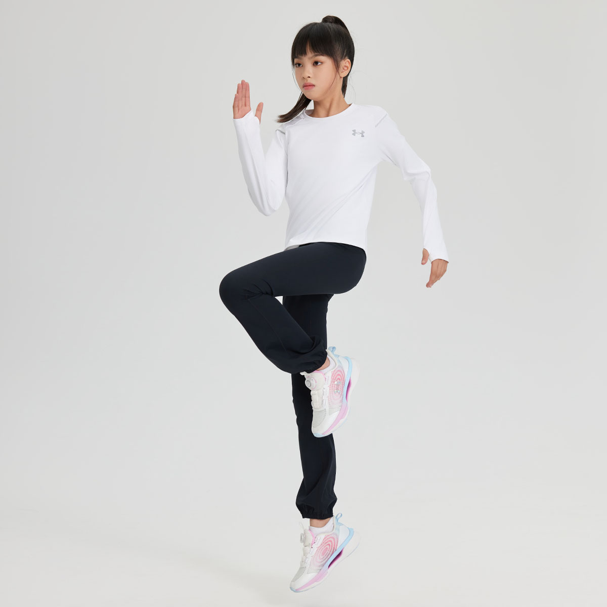 Детский лонгслив Under Armour (серый) — фото 5