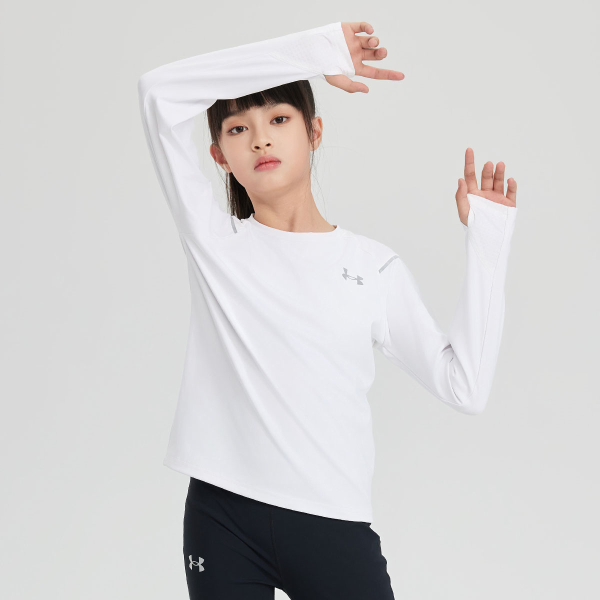 Детский лонгслив Under Armour (серый) — фото 6