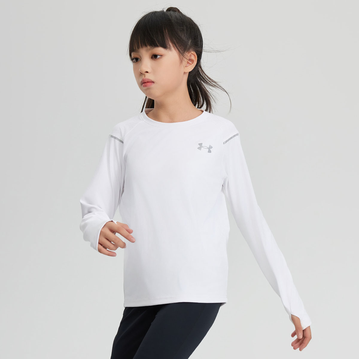 Детский лонгслив Under Armour (серый) — фото 4