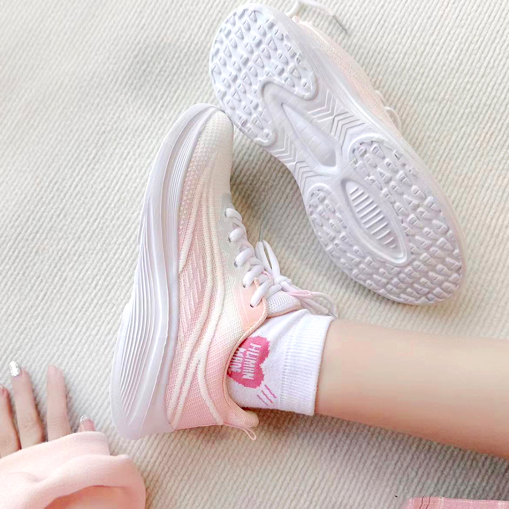 RUIKE Abrasion Resistant, Breathable, Lightweight Low top Casual Running Shoes Women’s White Pink