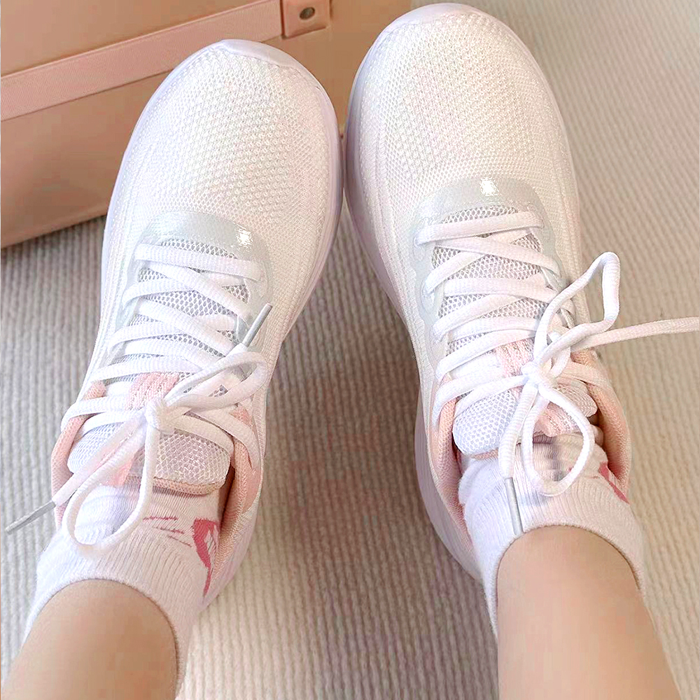 RUIKE Abrasion Resistant, Breathable, Lightweight Low top Casual Running Shoes Women’s White Pink