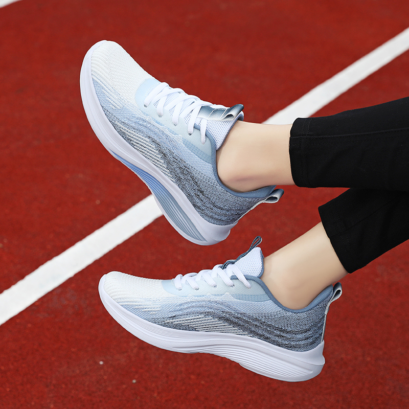 RUIKE Cushioning Breathable Lightweight Low top Casual Running Shoes Unisex Sky Blue Gray