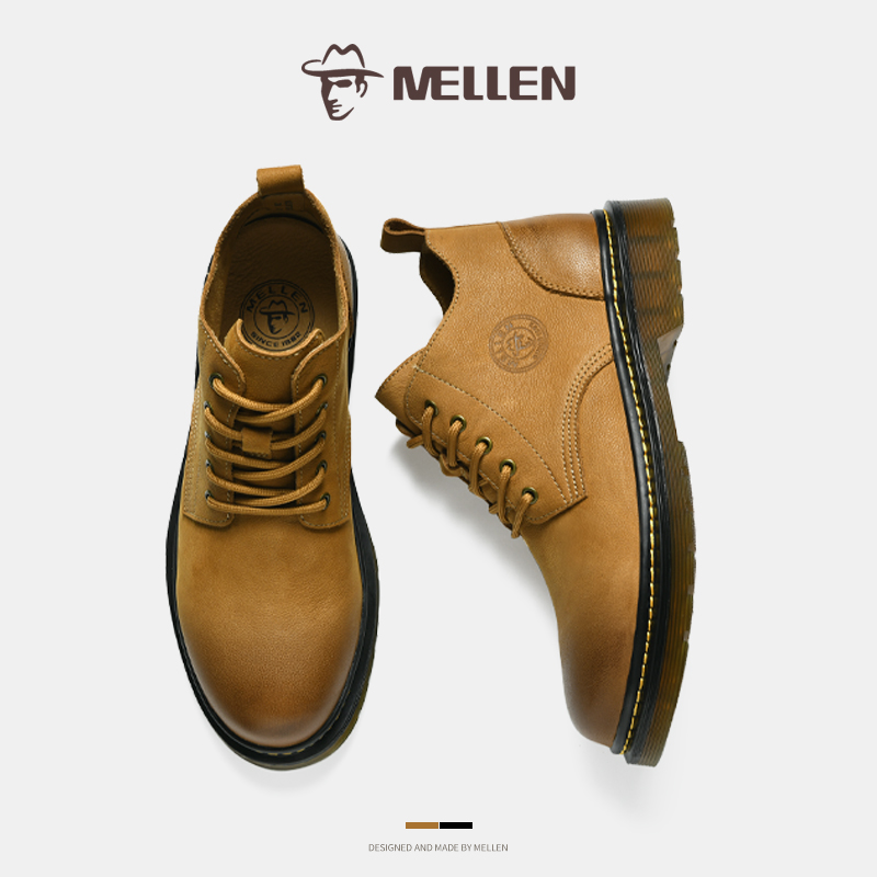 MELLEN Combat Boots Men's Light Brown/Black