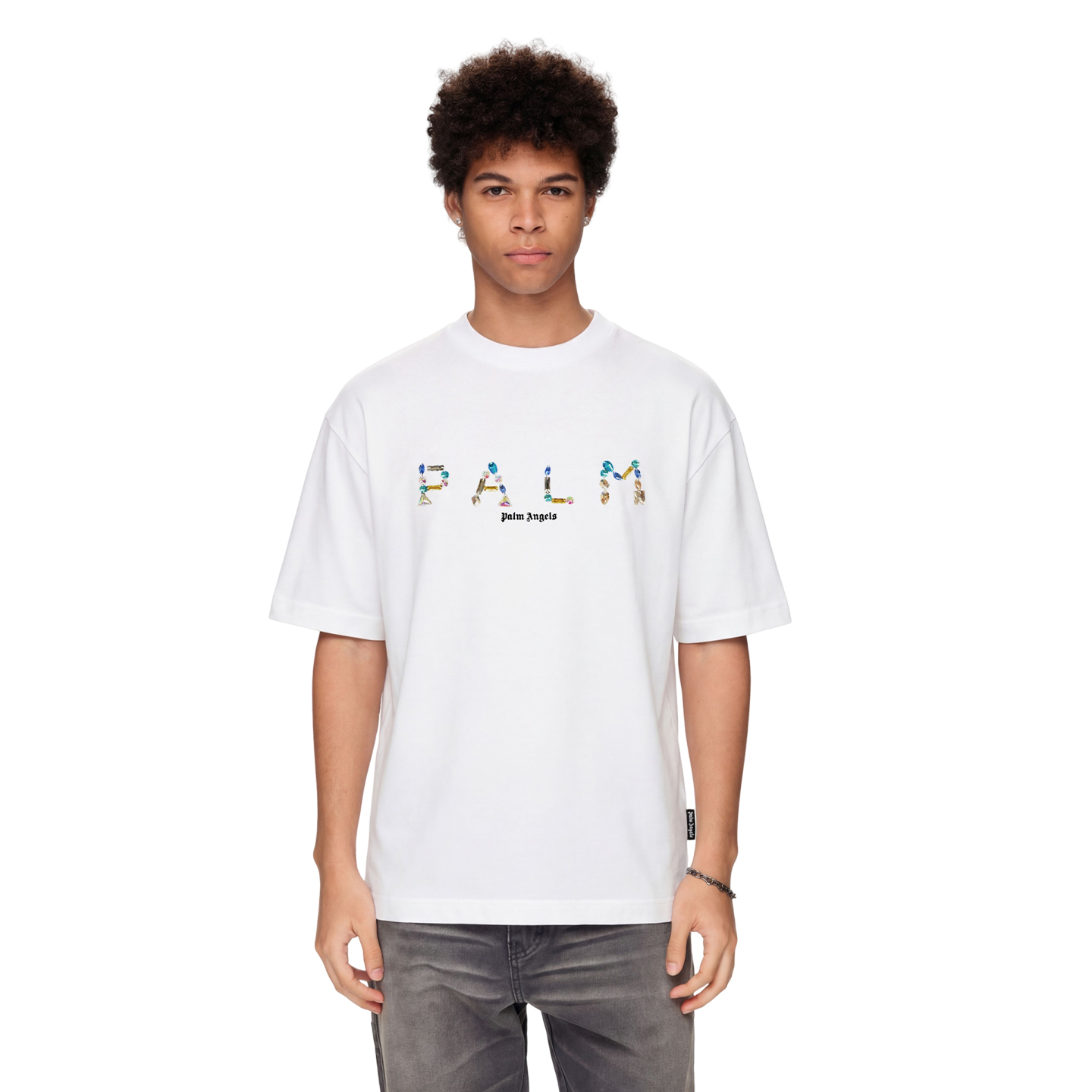 Футболка PALM ANGELS SS26 logoT (черная) — фото 9