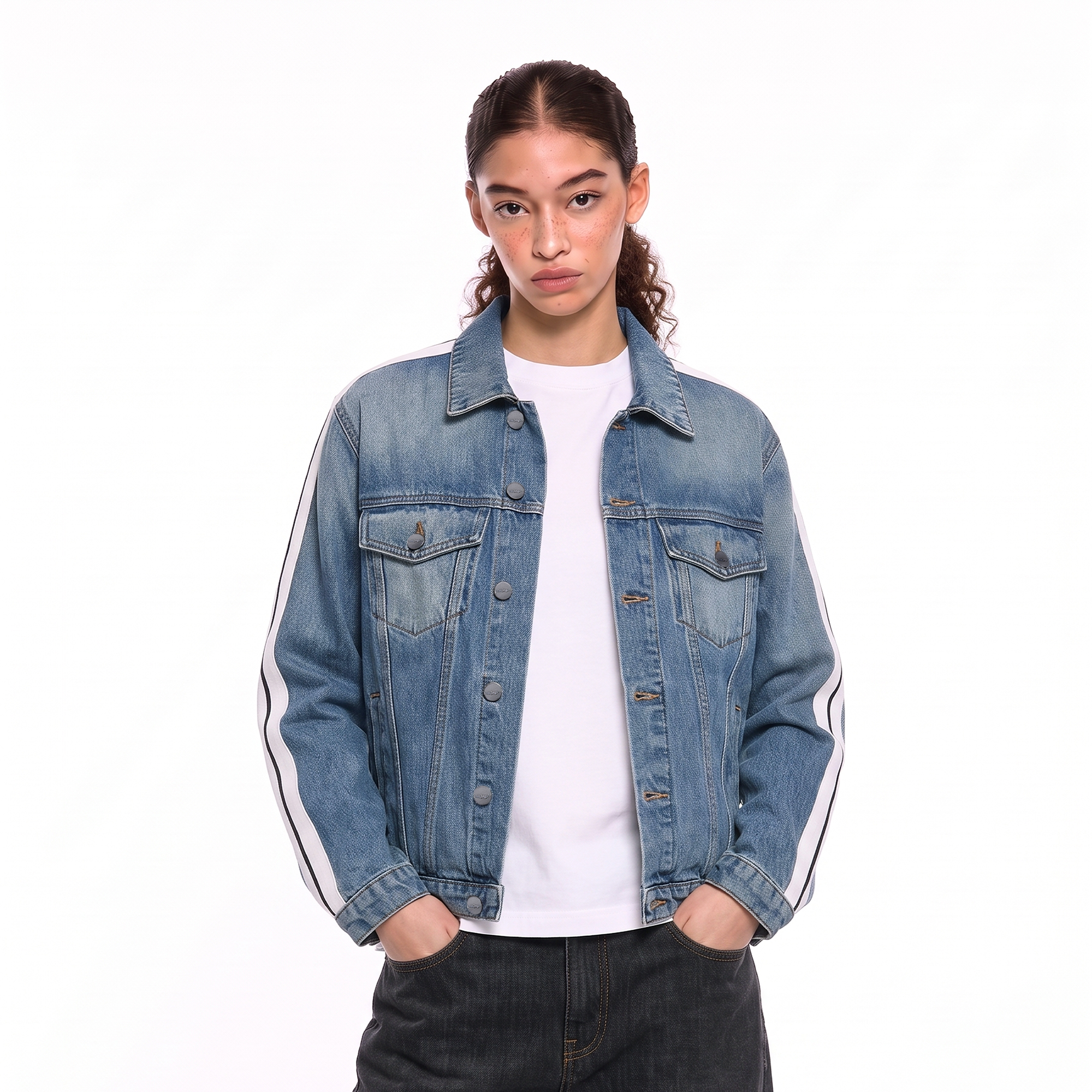Джинсовая куртка PALM ANGELS FW26 (голубая) — фото 6