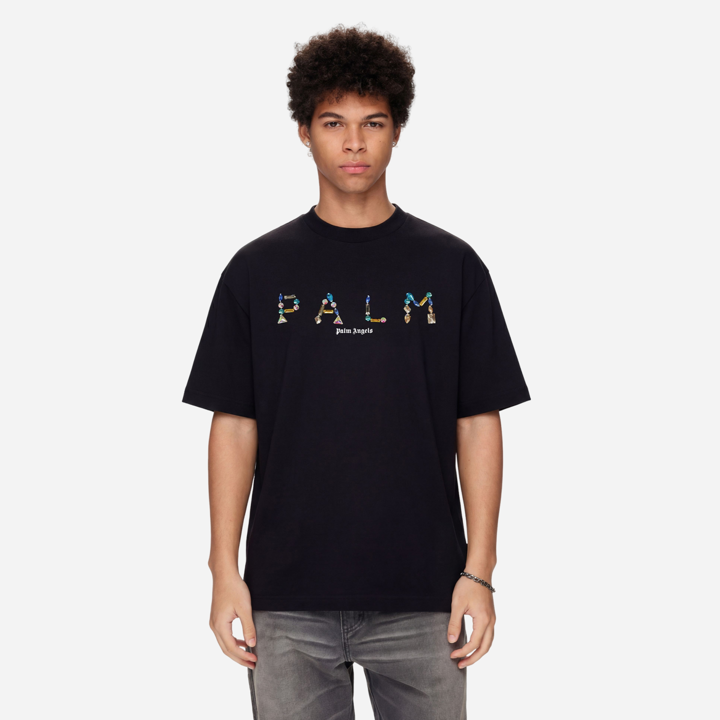 Футболка PALM ANGELS SS26 logoT (черная) — фото 3