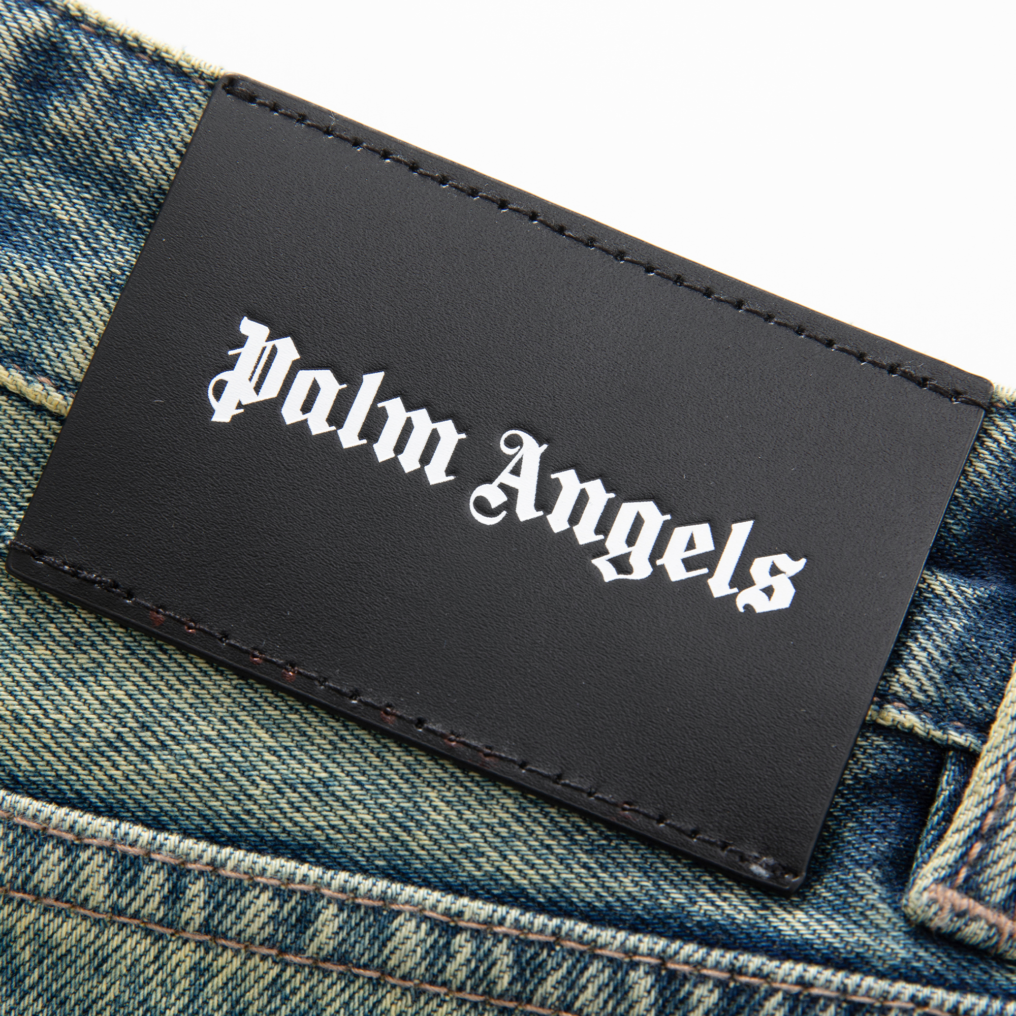 Джинсы PALM ANGELS FW26 logo (голубые) — фото 6