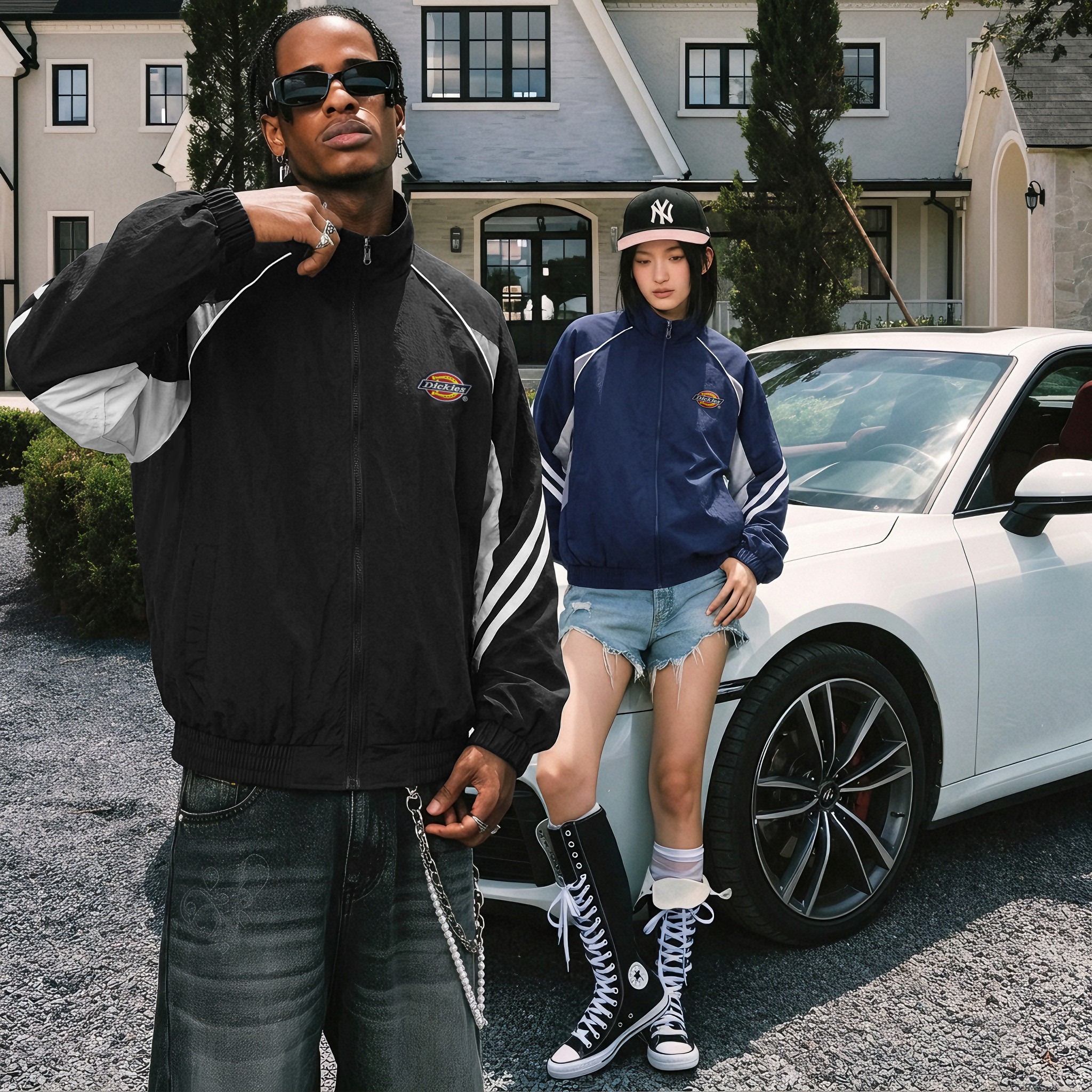 Мужская куртка Dickies (сине-белая) — фото 4