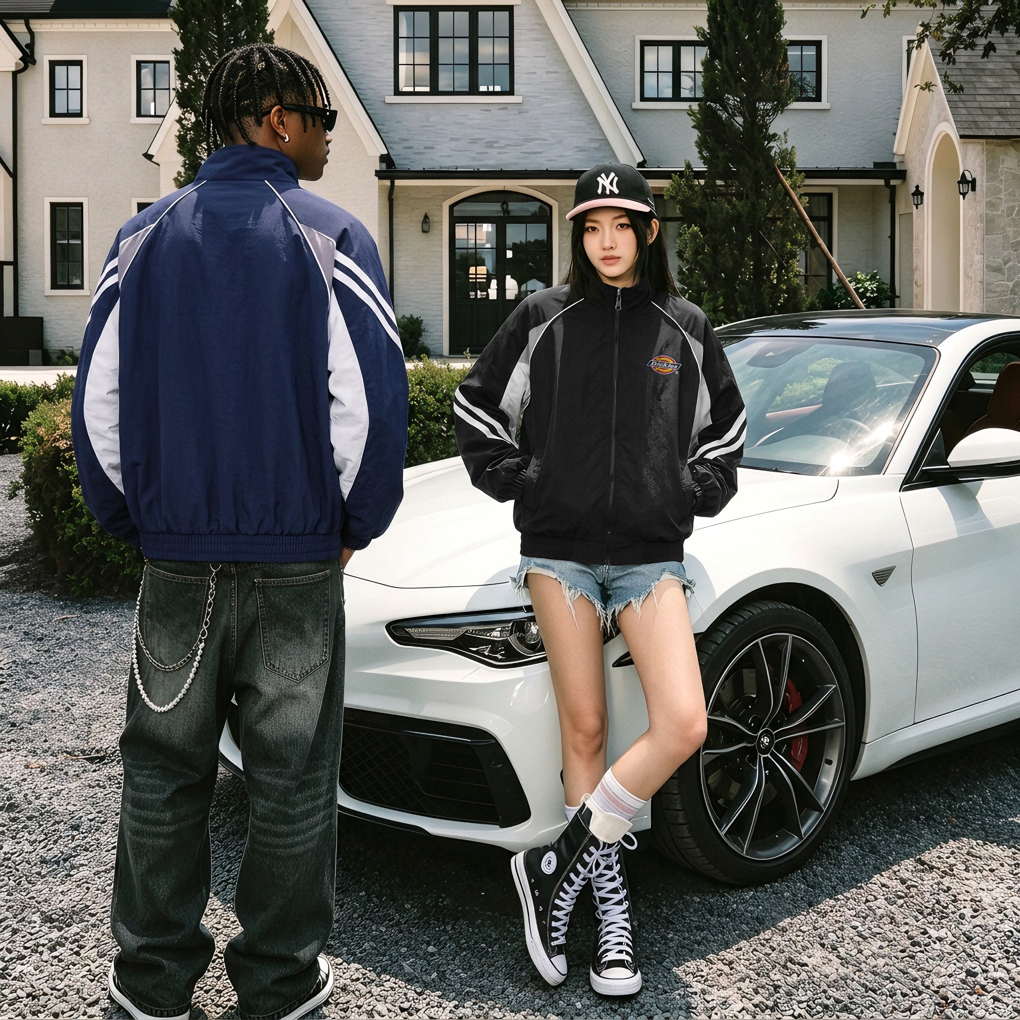 Мужская куртка Dickies (сине-белая) — фото 12