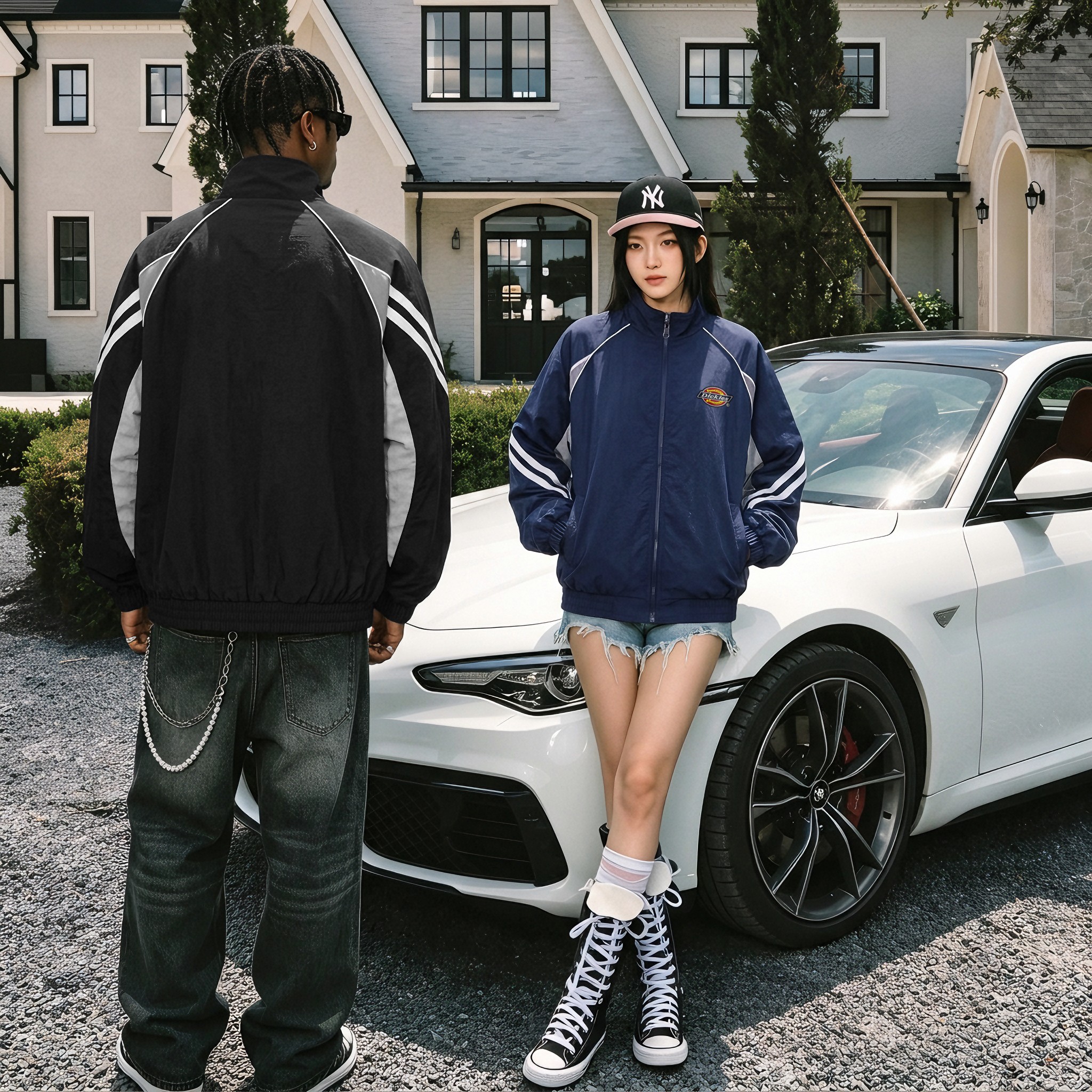 Мужская куртка Dickies (сине-белая) — фото 6