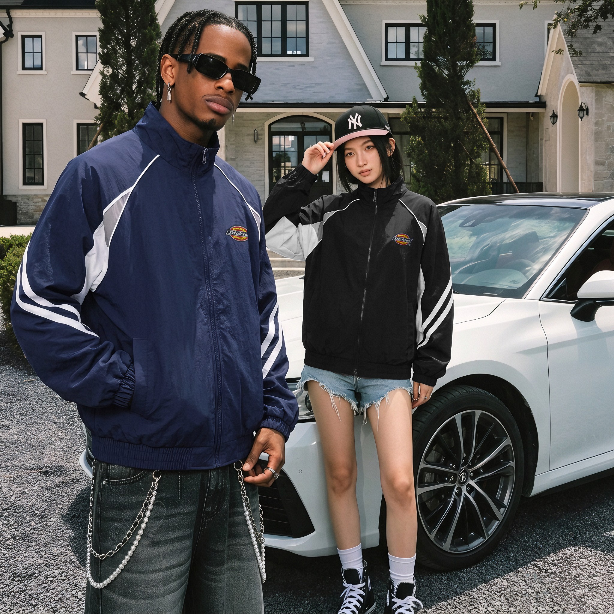 Мужская куртка Dickies (сине-белая) — фото 9