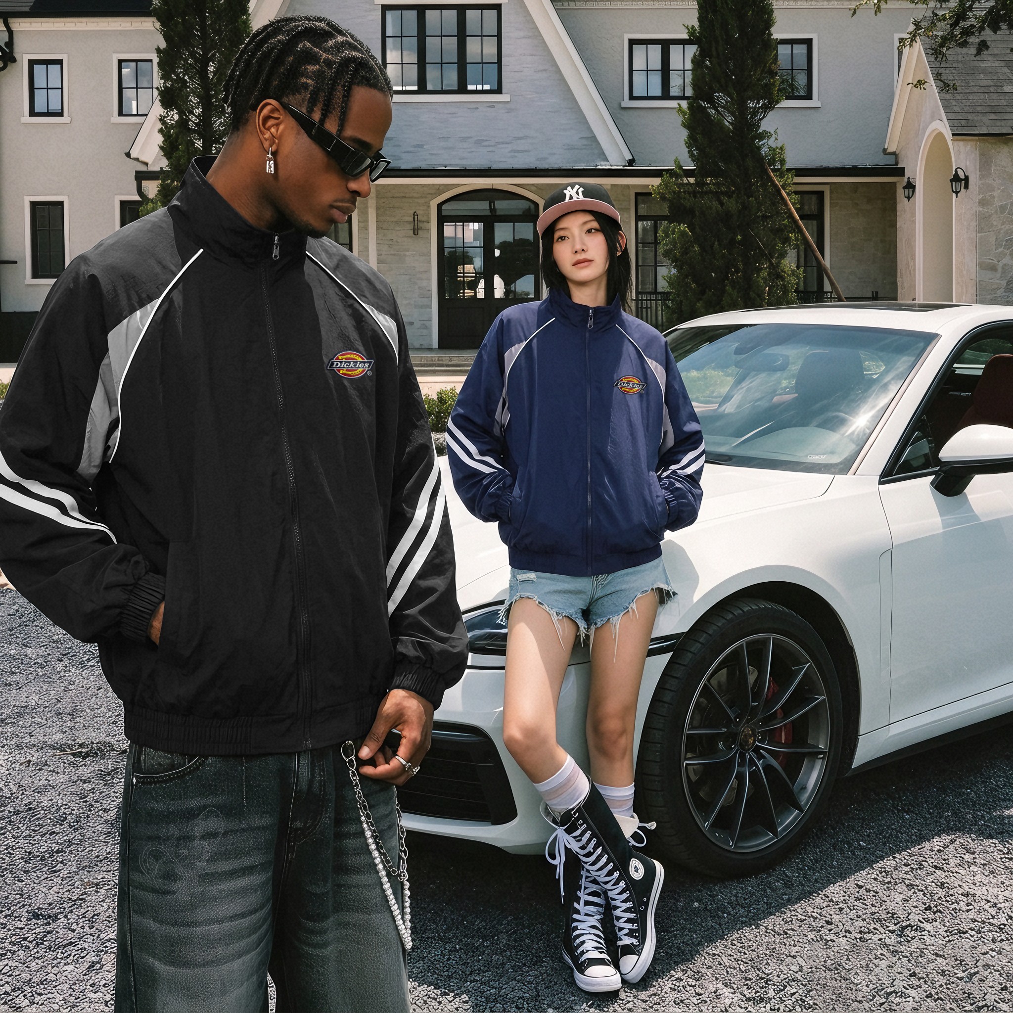 Мужская куртка Dickies (сине-белая) — фото 5