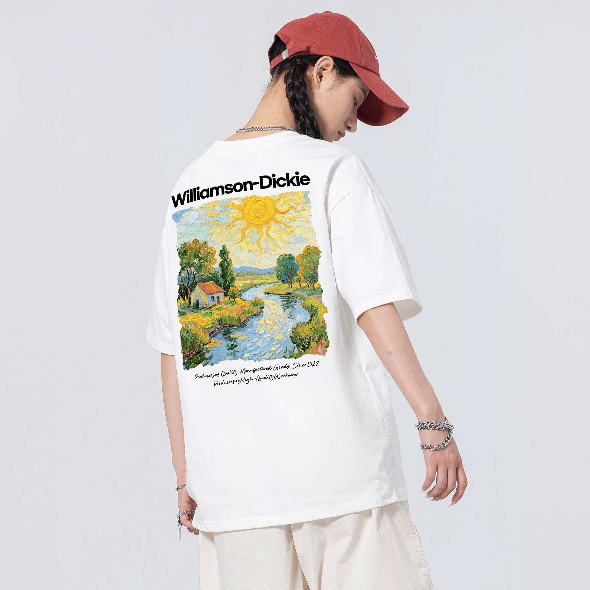 Женская футболка Dickies DKU262MKTKD8-PZY (бежевая) — фото 3