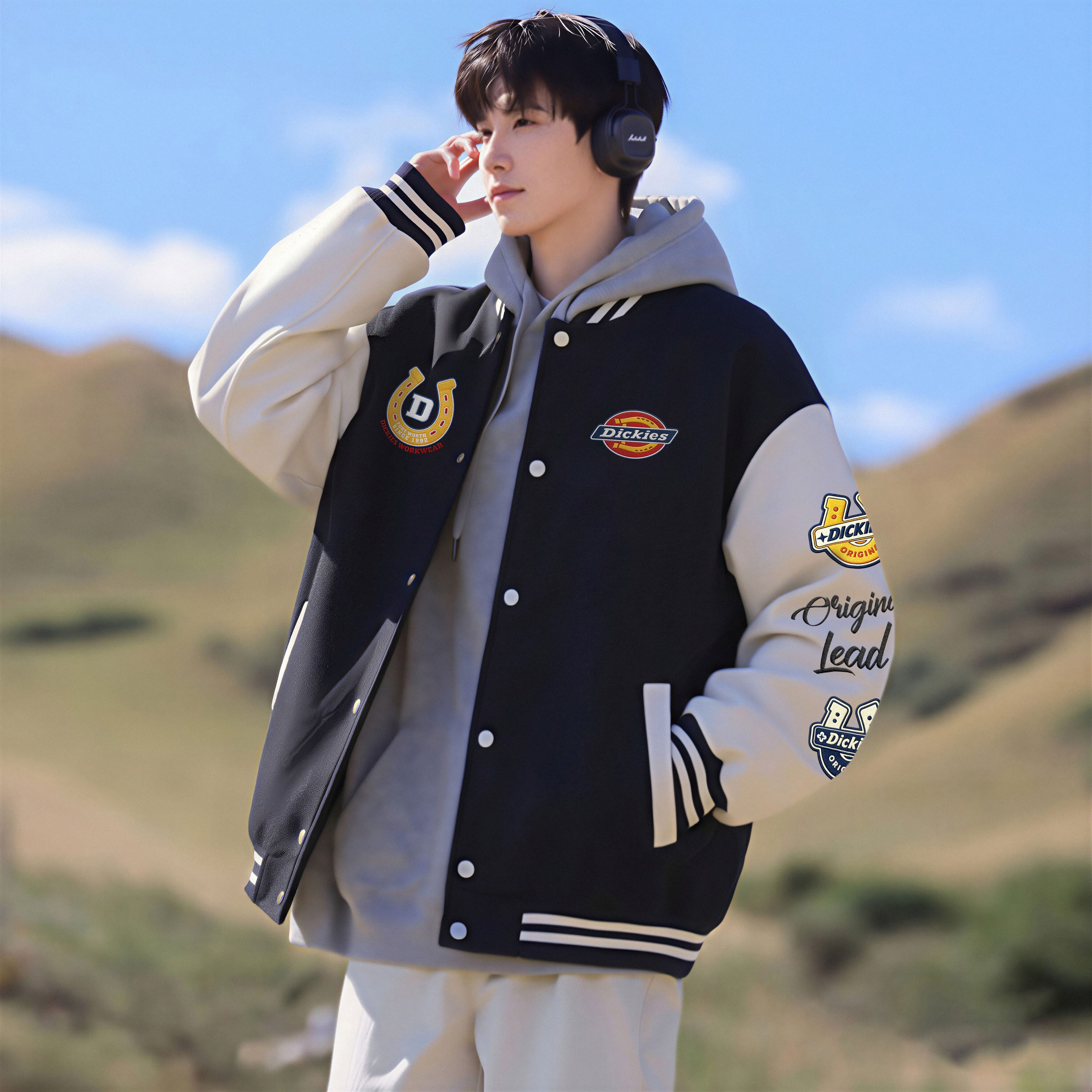Куртка Dickies Logo (черно-бежевая) — фото 3
