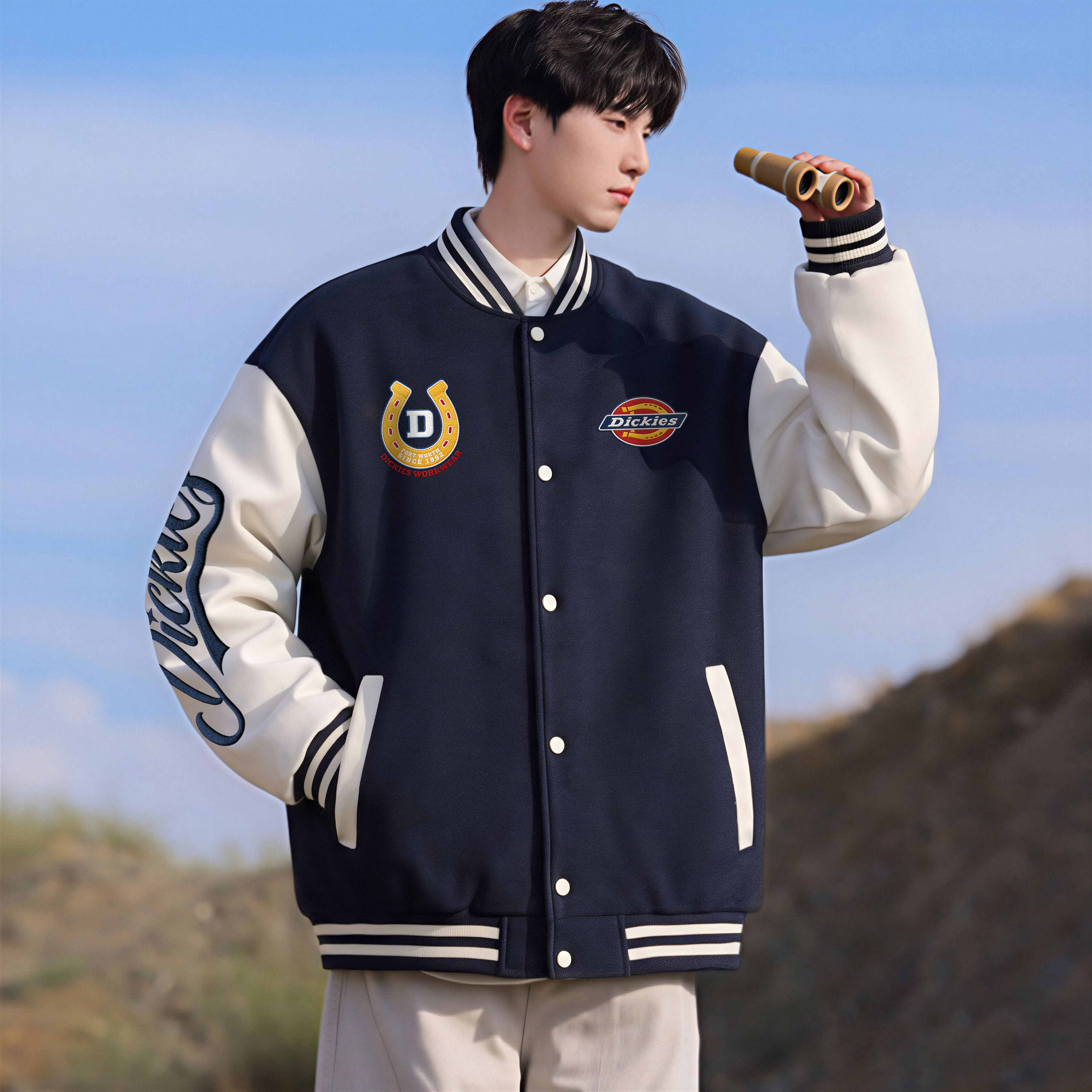 Куртка Dickies Logo (черно-бежевая) — фото 8