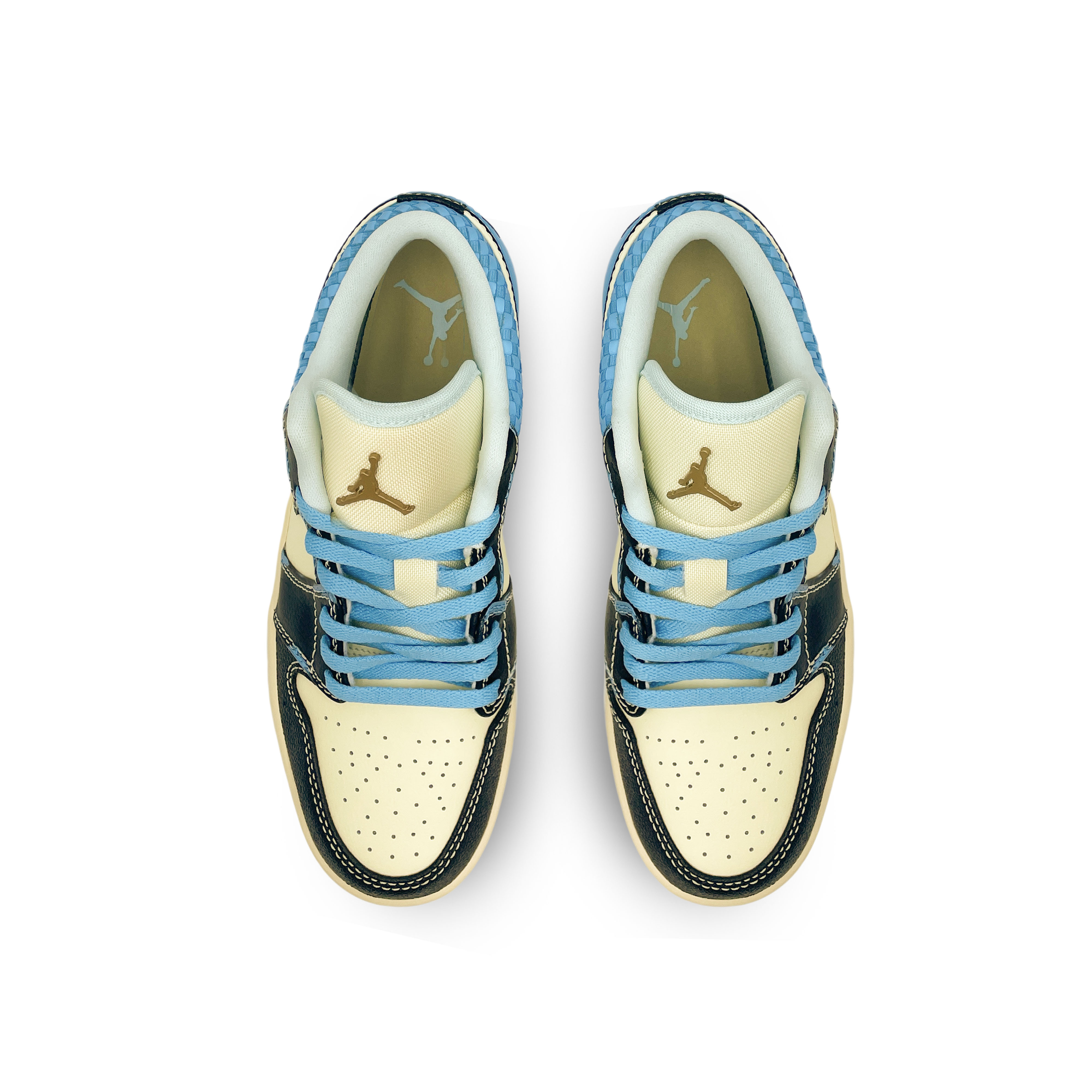 Jordan Air Jordan 1 Slip Resistant Low top Vintage Basketball Shoes Men’s Blue Black