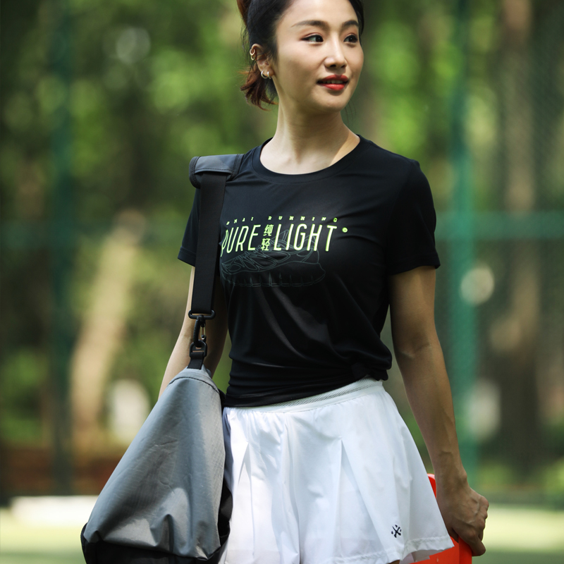 BMAI Running T Shirts Women’s Pure Light Black Thin