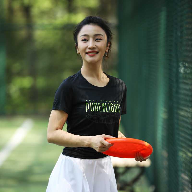 BMAI Running T Shirts Women’s Pure Light Black Thin