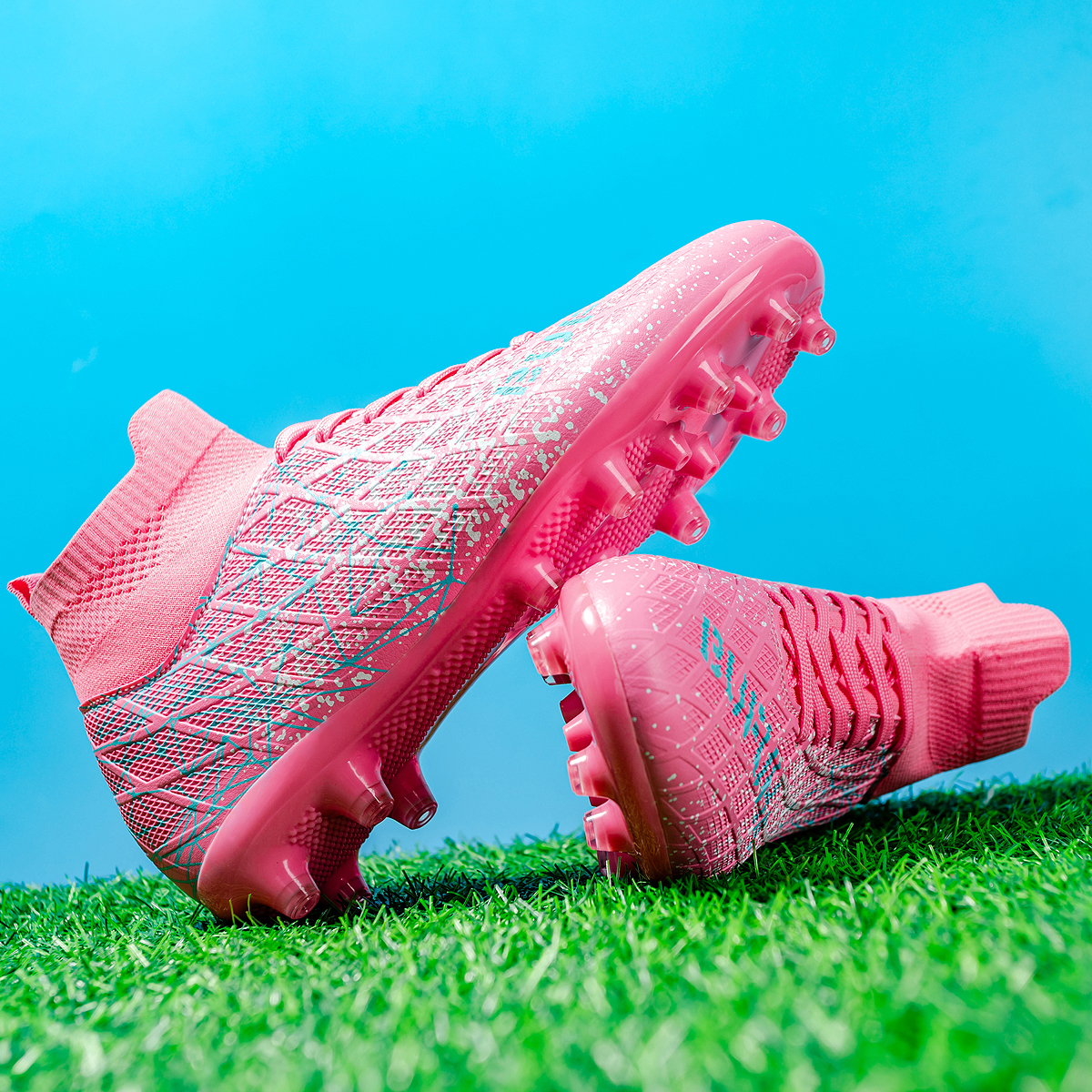 BIANSULONG Soccer Shoes Unisex Low Top Pink