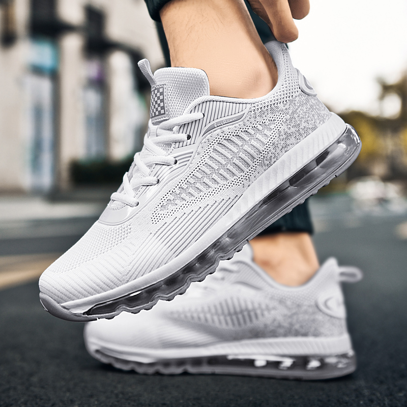 BIANSULONG Abrasion Resistant Coverage Height Increasing Low top Casual Running Shoes Men’s White