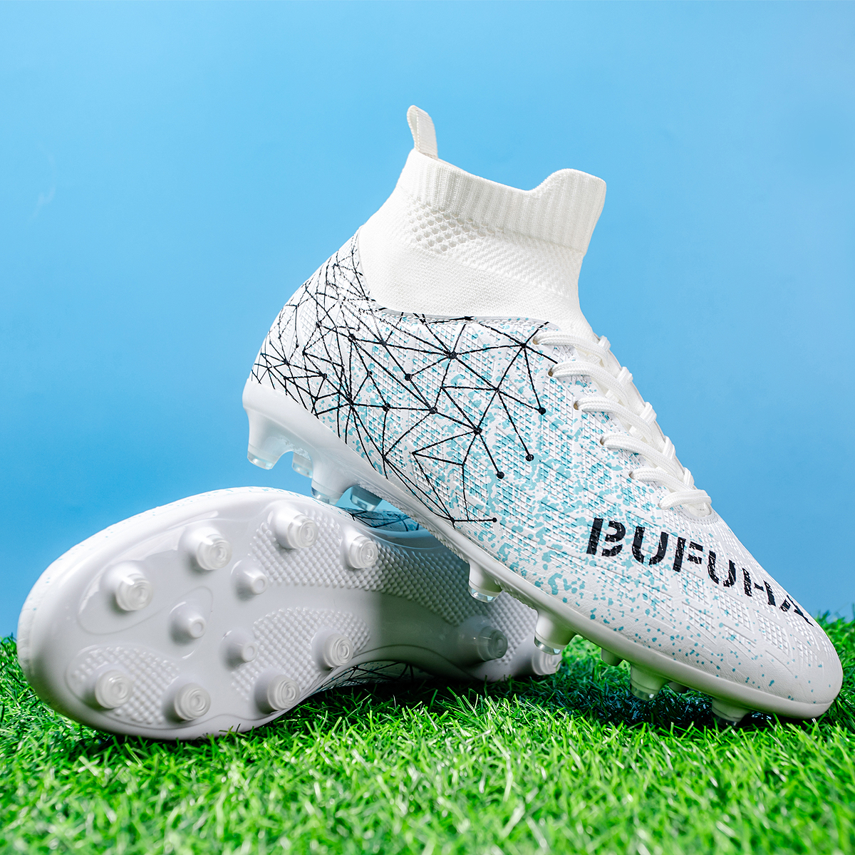 BIANSULONG FG Rubber Long Studs TF Rubber Broken Studs Artificial Turf Abrasion Resistant Breathable Coverage