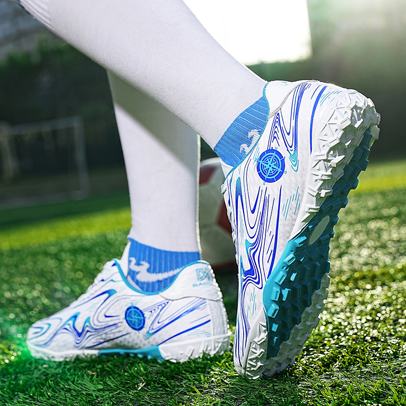 BIANSULONG FG Rubber Long Studs TF Rubber Broken Studs Cushioning Slip Resistant Abrasion Resistant Soccer Shoes Unisex