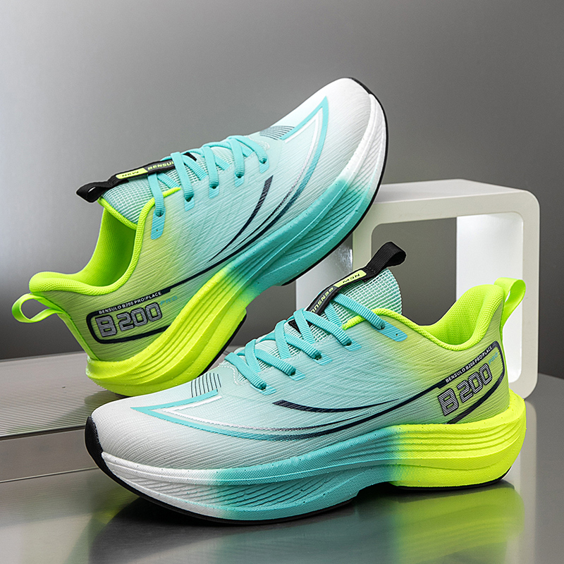 BIANSULONG Cushioning Slip Resistant Rebound Low top Casual Running Shoes Men’s Turquoise Peak Green