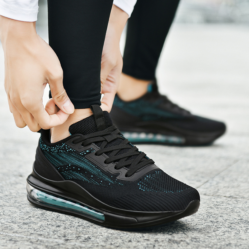 BIANSULONG Running Shoes Men’s Low Top Black Turquoise