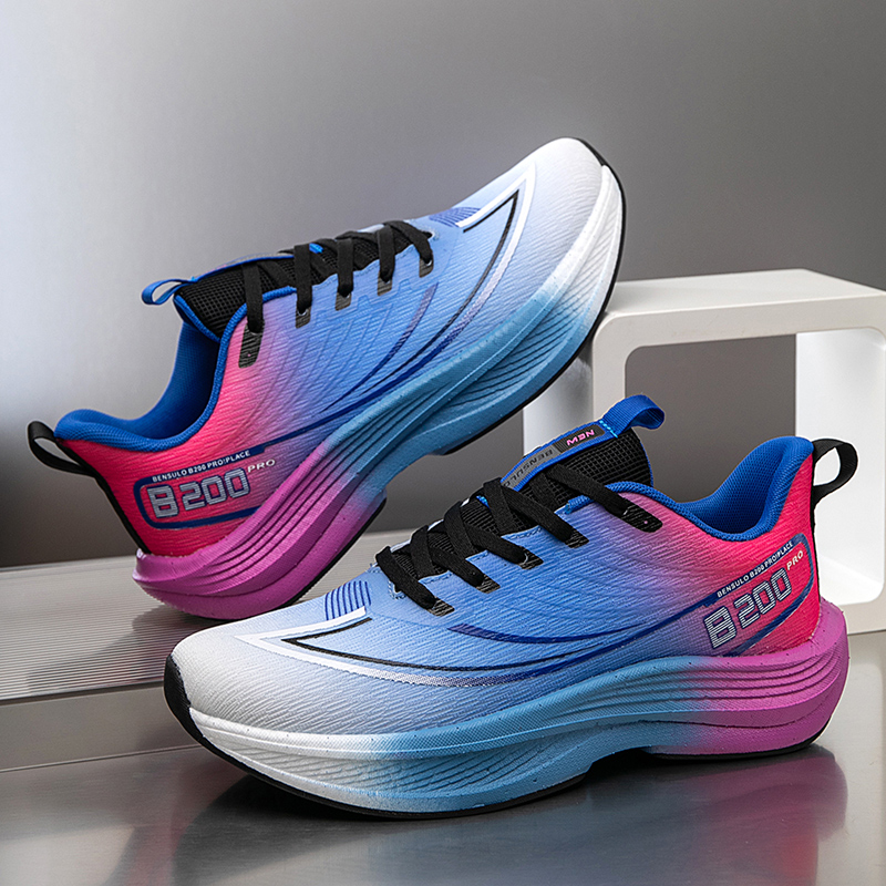 BIANSULONG Cushioning Slip Resistant Rebound Low top Casual Long Distance Running Shoes Men’s Electric Blue
