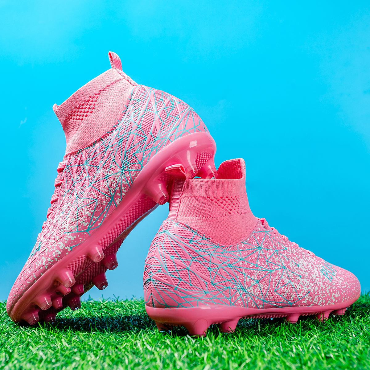 BIANSULONG Soccer Shoes Unisex Low Top Pink