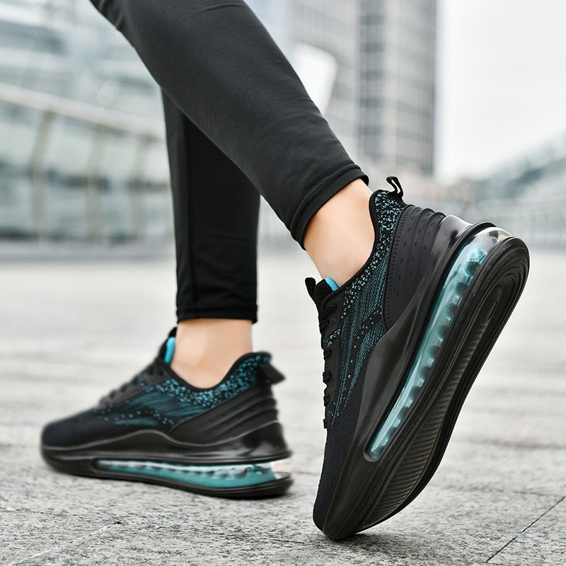 BIANSULONG Running Shoes Men’s Low Top Black Turquoise