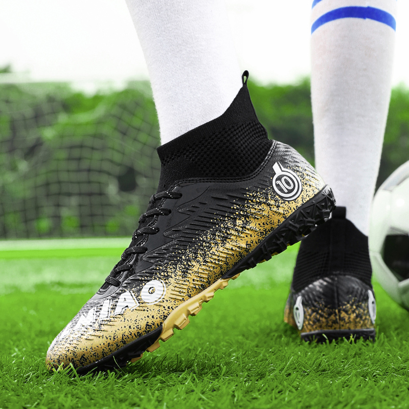BIANSULONG Soccer Shoes Unisex Low Top Black/Gold