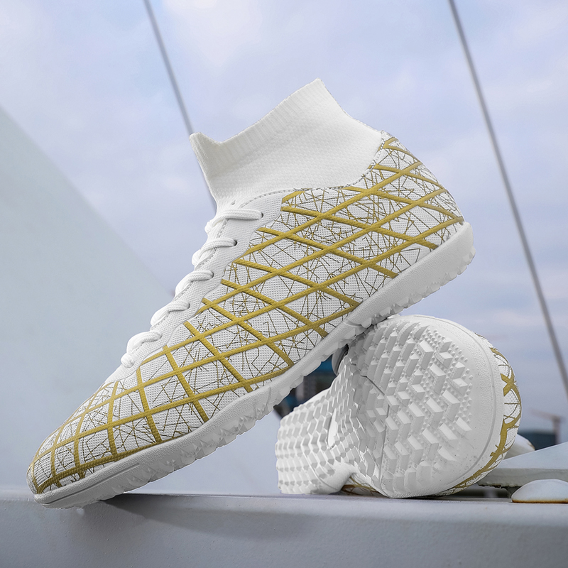 BIANSULONG FG Rubber Long Studs TF Rubber Broken Studs Cushioning Slip Resistant Abrasion Resistant Soccer Shoes Unisex