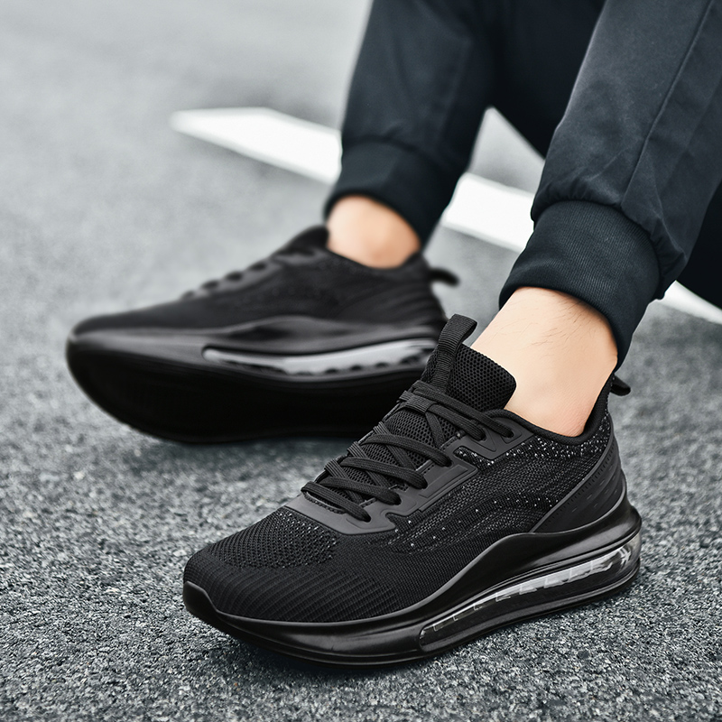 BIANSULONG Running Shoes Men’s Low Top Black Gray