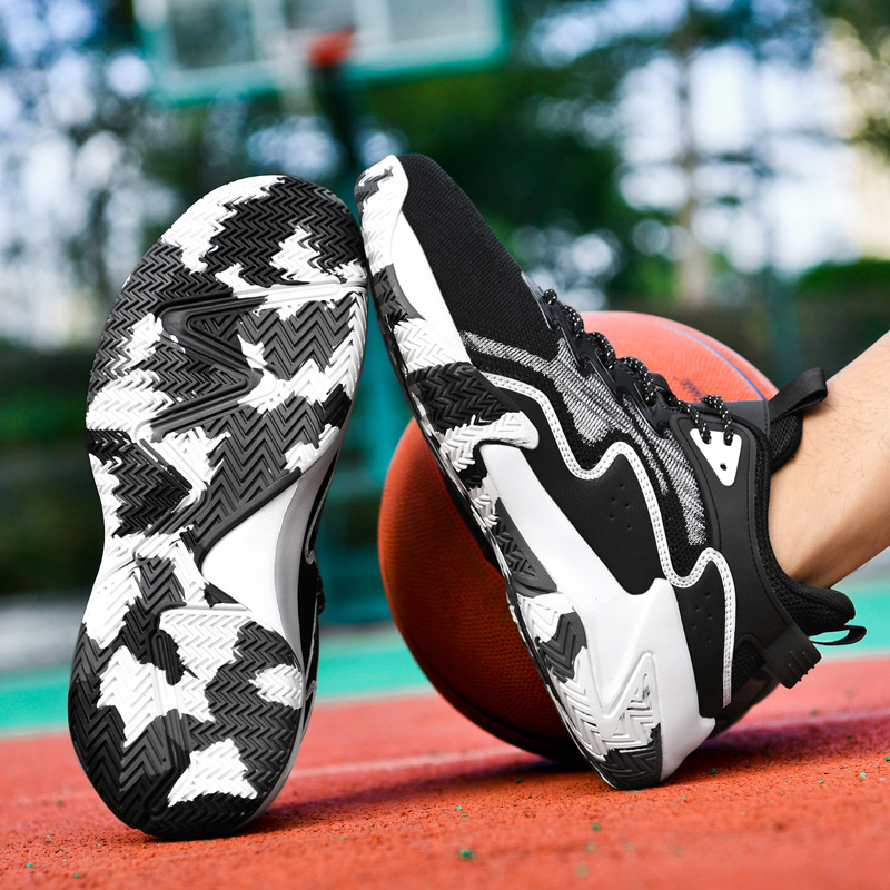 BIANSULONG Abrasion Resistant Support Lightweight High top Basketball Shoes Men’s Black White