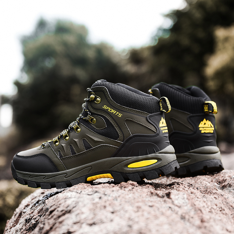 BIANSULONG Cushioning Abrasion Resistant Coverage High top Mountaineering Shoes Men’s Army Green