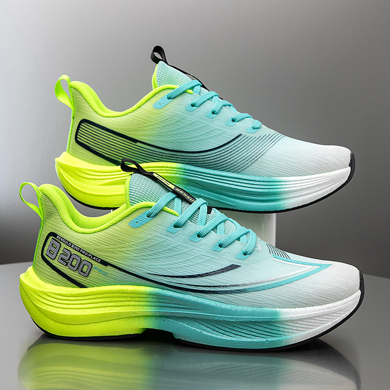BIANSULONG Cushioning Slip Resistant Rebound Low top Casual Running Shoes Men’s Turquoise Peak Green