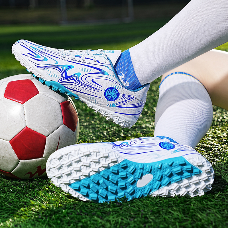 BIANSULONG FG Rubber Long Studs TF Rubber Broken Studs Cushioning Slip Resistant Abrasion Resistant Soccer Shoes Unisex