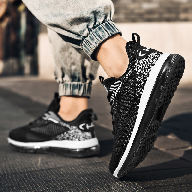 BIANSULONG Cushioning Slip Resistant Abrasion Resistant Low top Casual Running Shoes Men’s Black